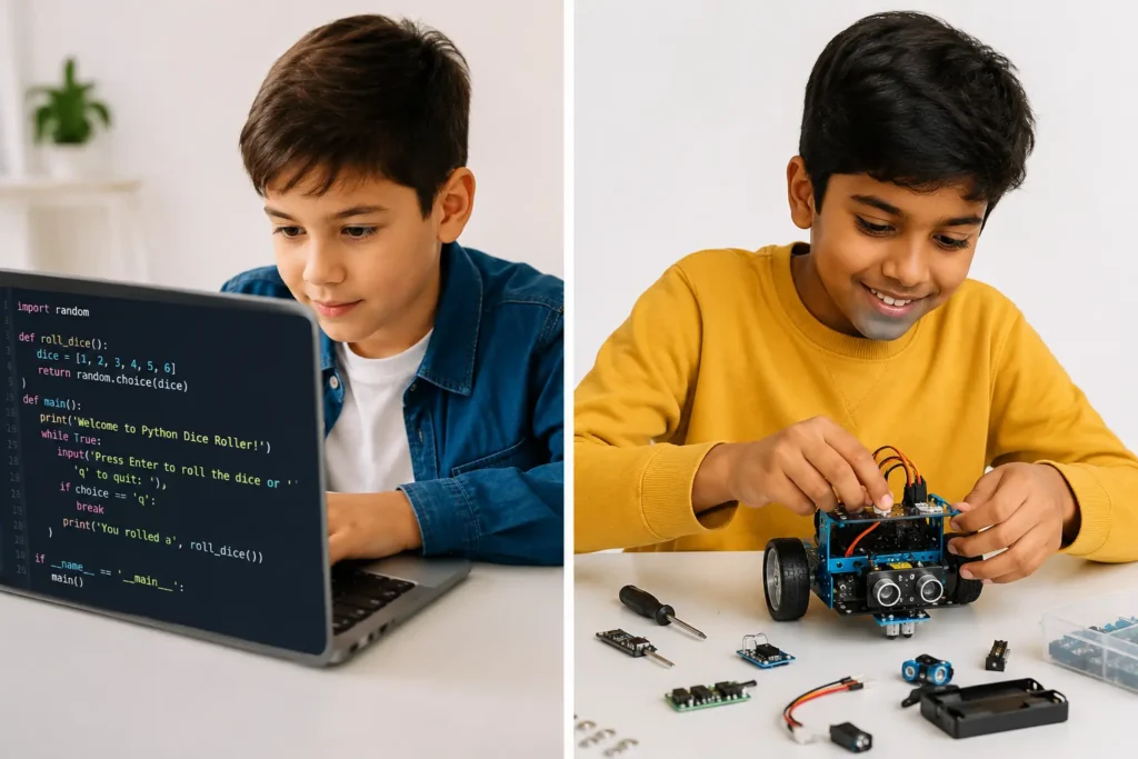  showing the two paths in coding vs robotics for kids